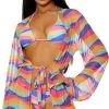 Forplay Cover Me Rainbow Mesh Kimono -Swimwear Promotion Store FP 442313 PIT 3 2022MARCH47755