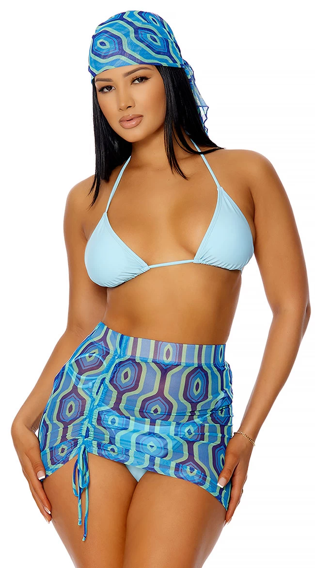 Forplay Covered Up Ruched Aquatic Pool Skirt 3 Forplay Covered Up Ruched Aquatic Pool Skirt