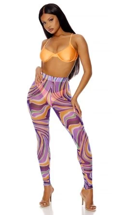 Forplay Got It Covered Swirling Mesh Pool Leggings