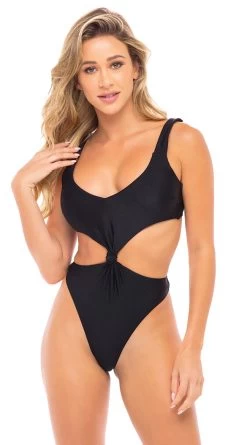 Mykonos He Loves Me Knot One Piece -Swimwear Promotion Store OL 88 11237 BK FRONT HR 2020JANSWIM18858