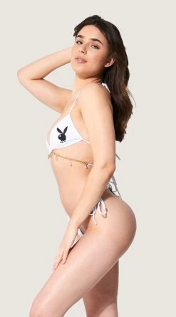 Playboy Pool Szn Socialite String Bikini -Swimwear Promotion Store PB EY4330 WHITE 2022JUNE48744